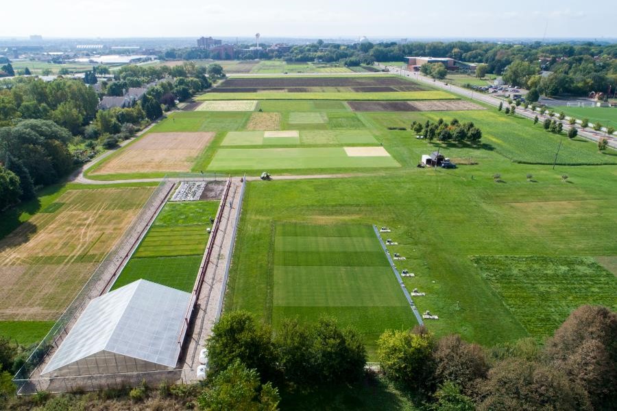 aerial view of the UMN Turfgrass Research, Outreach and Education Center